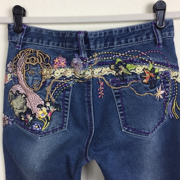 Jeans Dictionary Embroidered Bootcut Jeans Size 27 - Picture 2 of 8